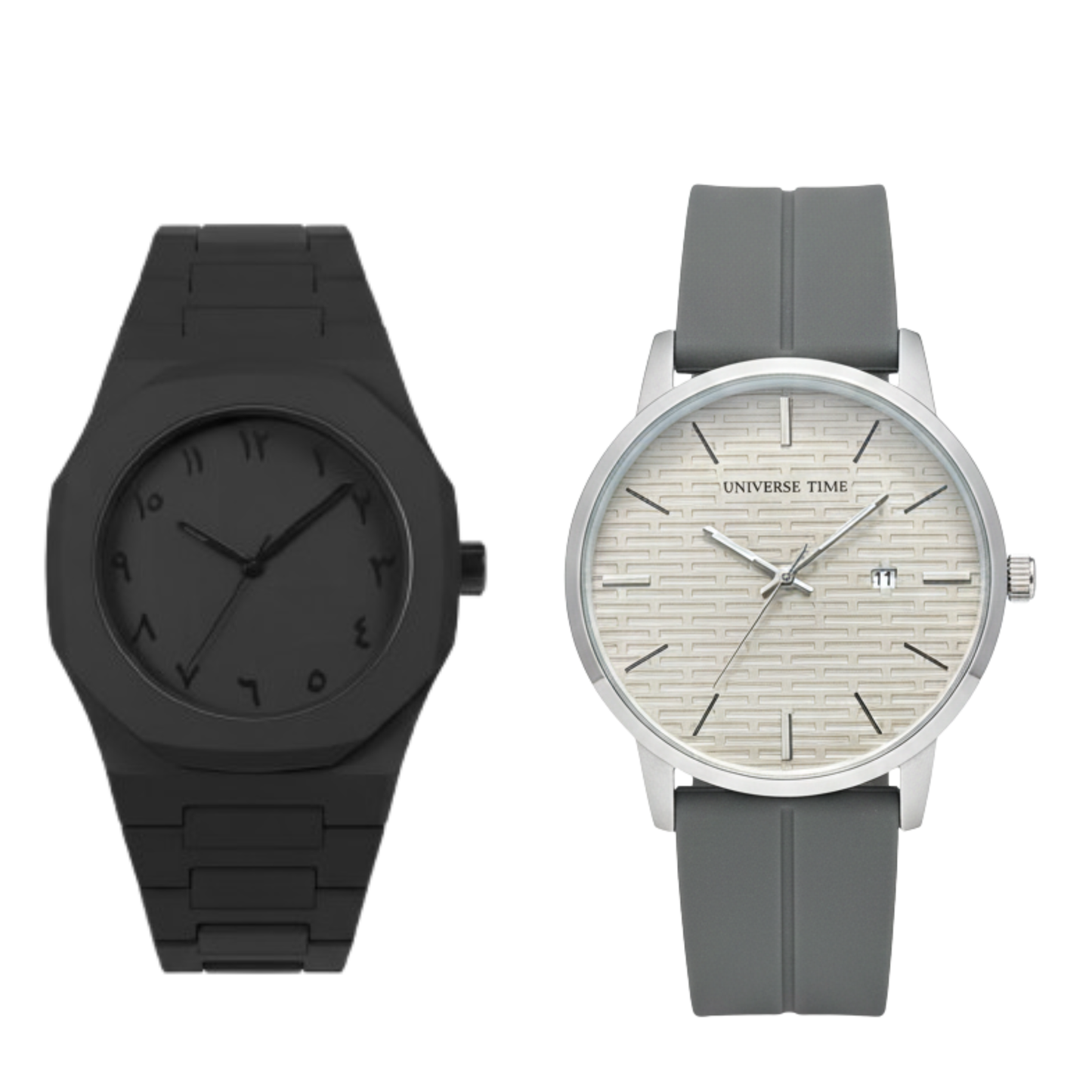 Universe TM Grey With White Dial + Black Aura – Luxury Combo Deal