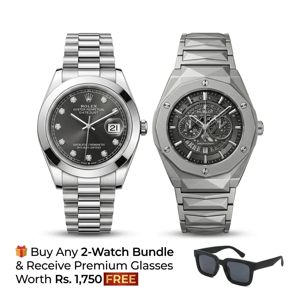 ROLEX + HUBLOT SKELETON - 🎁 Receive Premium Glasses Worth Rs.1,750 FREE
