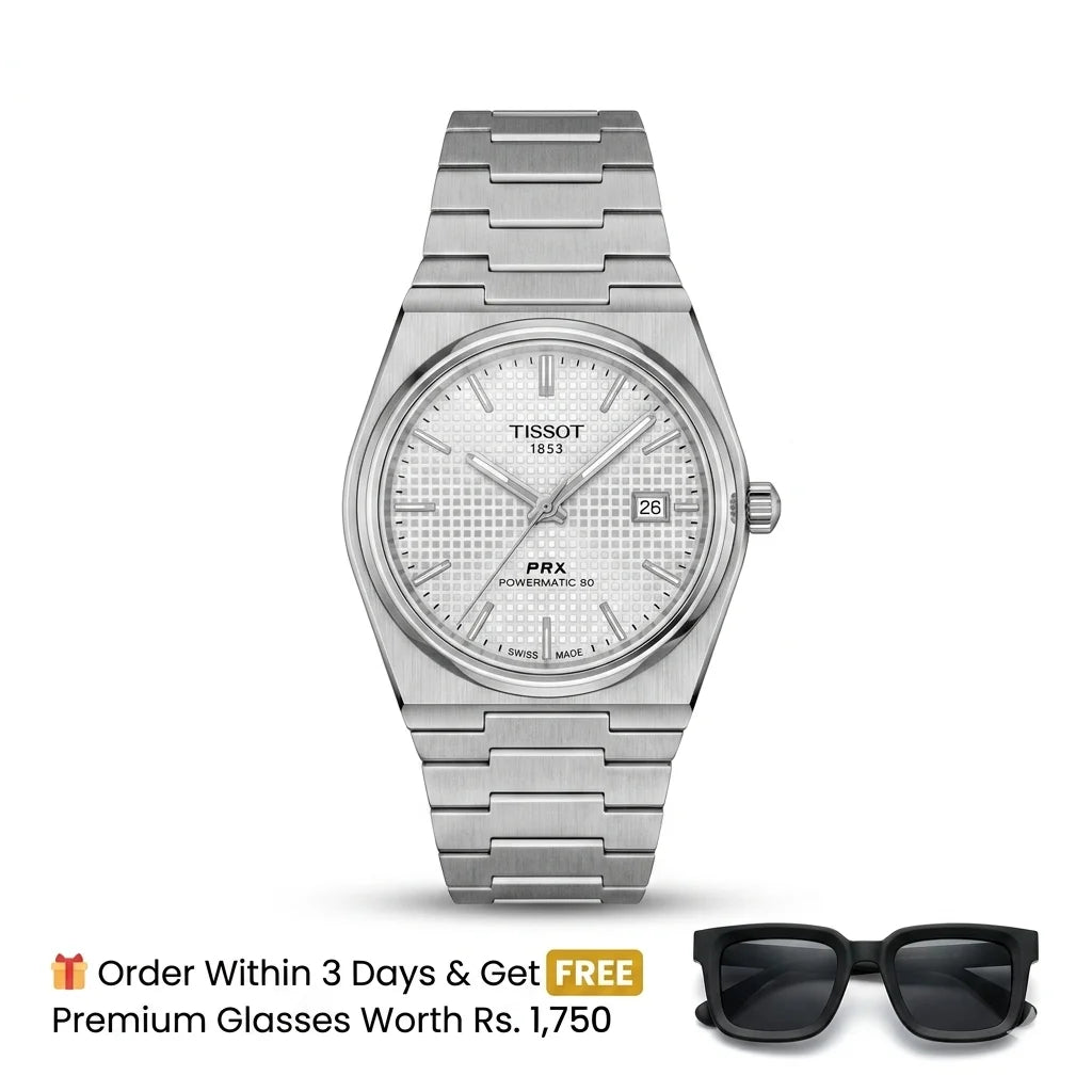 Tissot PRX Luxury Watch – Silver with White Dial