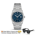 Tissot PRX Luxury Watch – Silver with Blue Dial