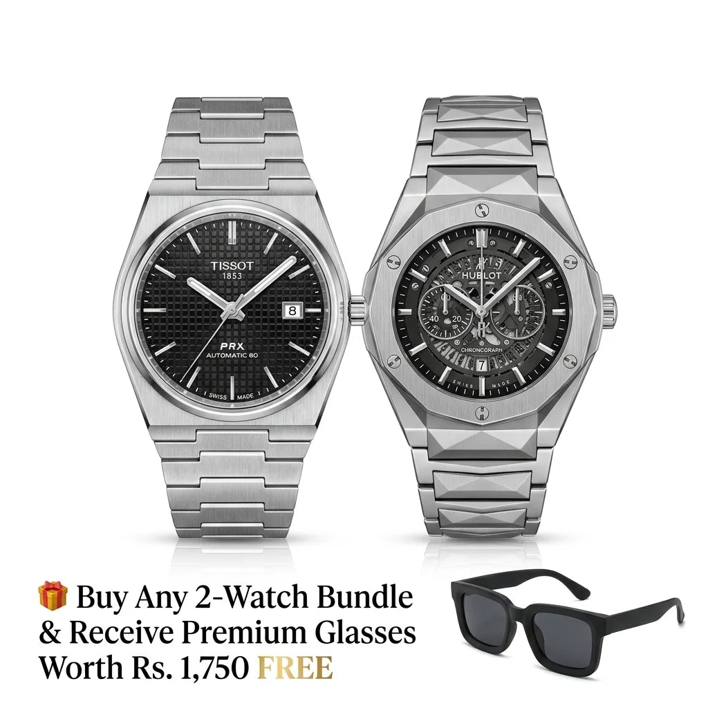 TISSOT + HUBLOT SKELETON - 🎁 Receive Premium Glasses Worth Rs.1,750 FREE