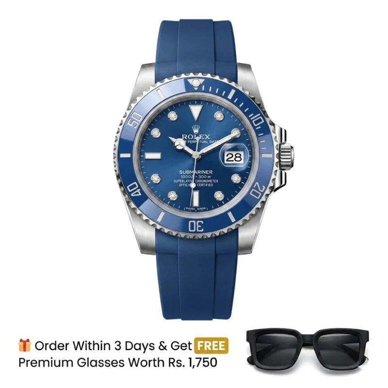 Rlx Submariner Silicon Strap – Blue Dial
