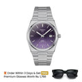 Tissot PRX Semi-Automatic – Silver with Royal Purple Dial
