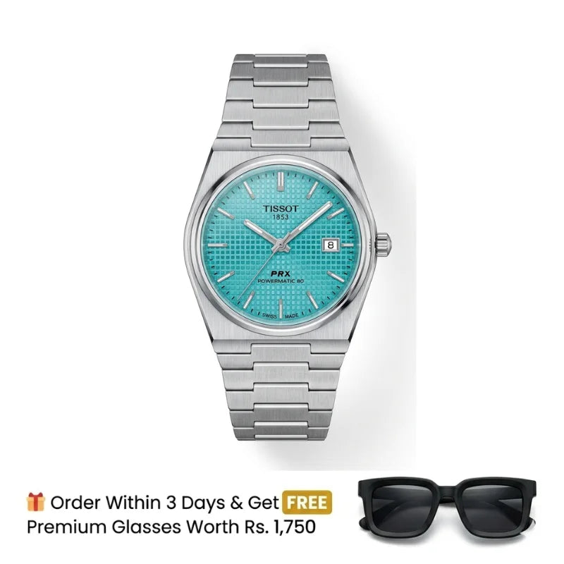 Tissot PRX Semi-Automatic – Silver with Ocean Blue Dial