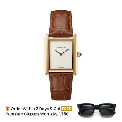 Cartier Tank – Brown with Plan White Dial