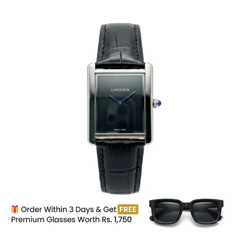 Cartier Tank – Black with Plan Black Dial