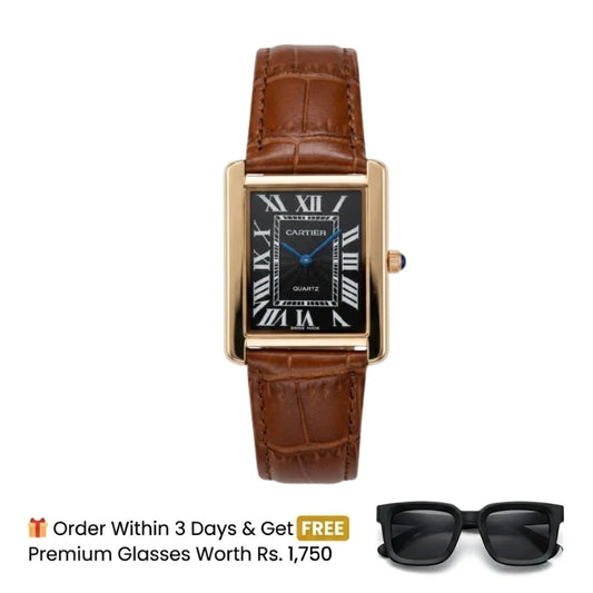 Cartier Tank – Brown with Black Dial