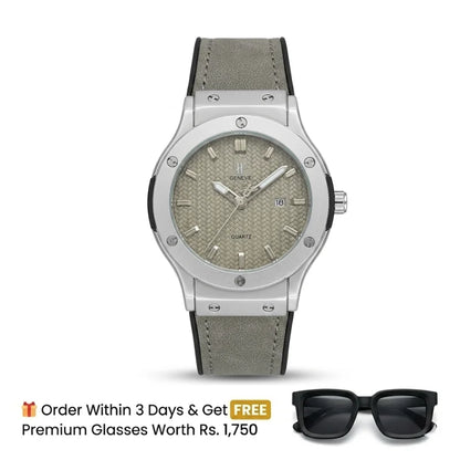 HB Strap Watch – Grey with Grey Dial