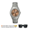 Hublot Watch  Diamond Cut  – Silver With Brown Dial