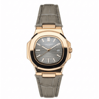 Patek Strap Watch – Grey with Grey Dial