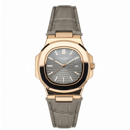 Patek Strap Watch – Grey with Grey Dial