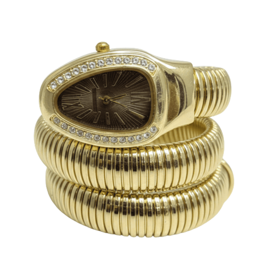 Cobra Curve Ladies Watch – Gold & Brown