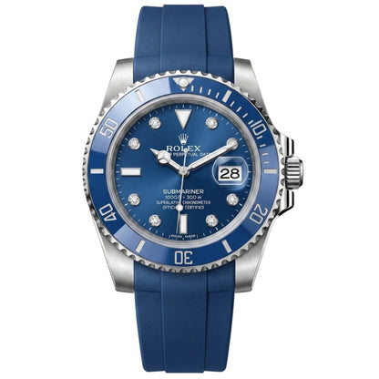 Rlx Submariner Silicon Strap – Black & Silver Dial