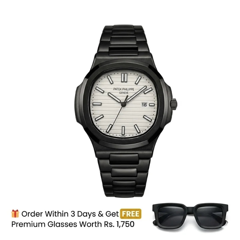 Patek Philippe Luxury Watch – Classic Full Black - White Dial
