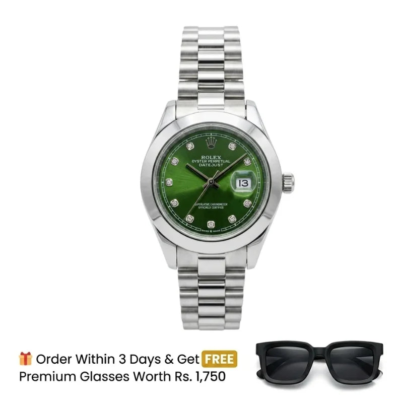 Rlx  Watch – Silver with green Dial
