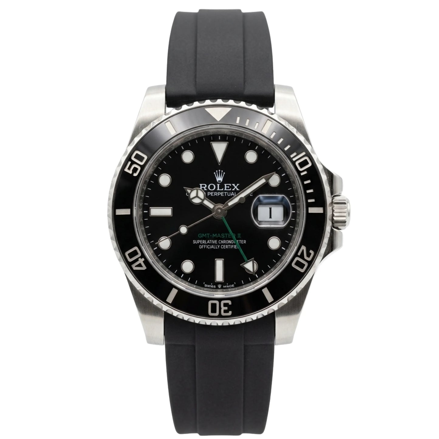 Rlx Submariner Silicon Strap – Black & Silver Dial