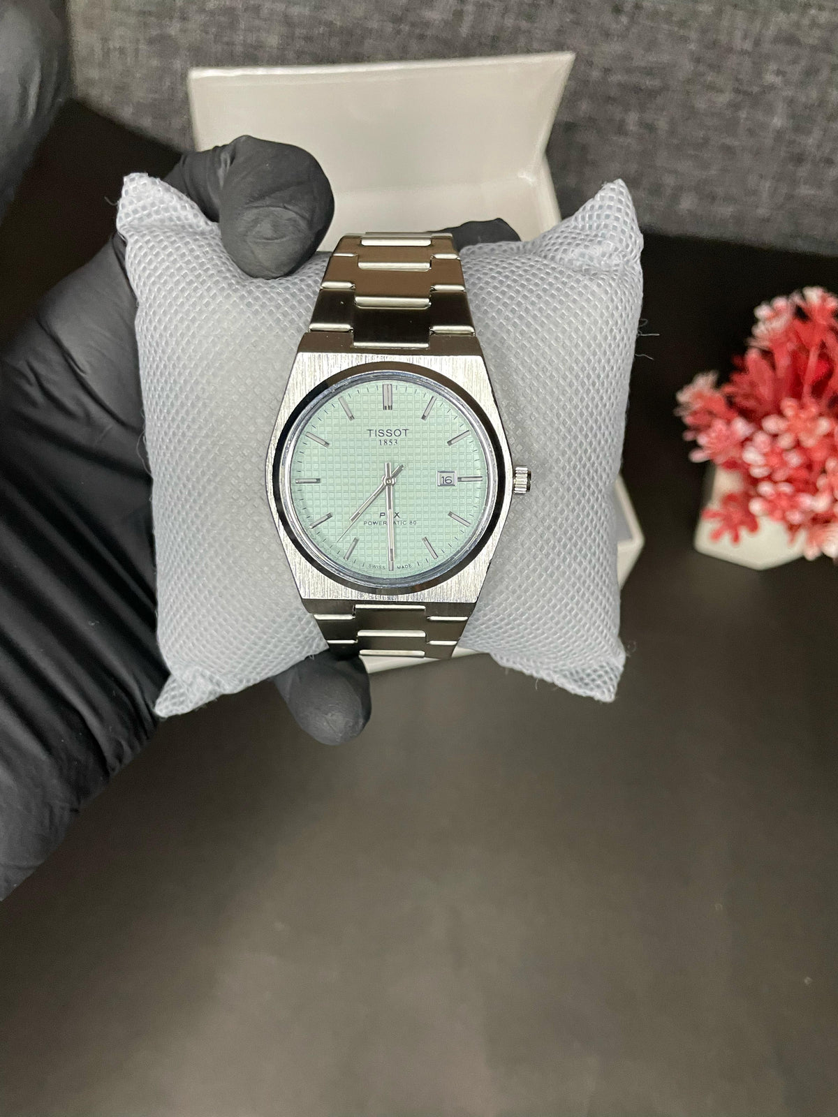Tissot PRX Luxury Watch – Silver with Tiffany Dial Old