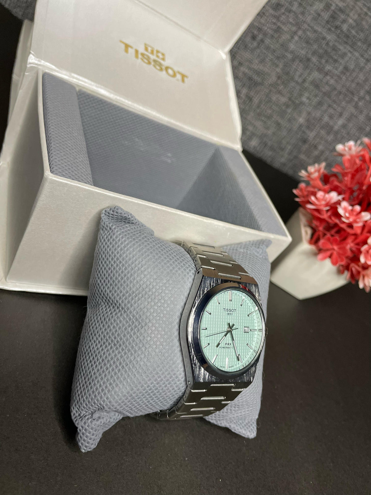 Tissot PRX Luxury Watch – Silver with Tiffany Dial Old