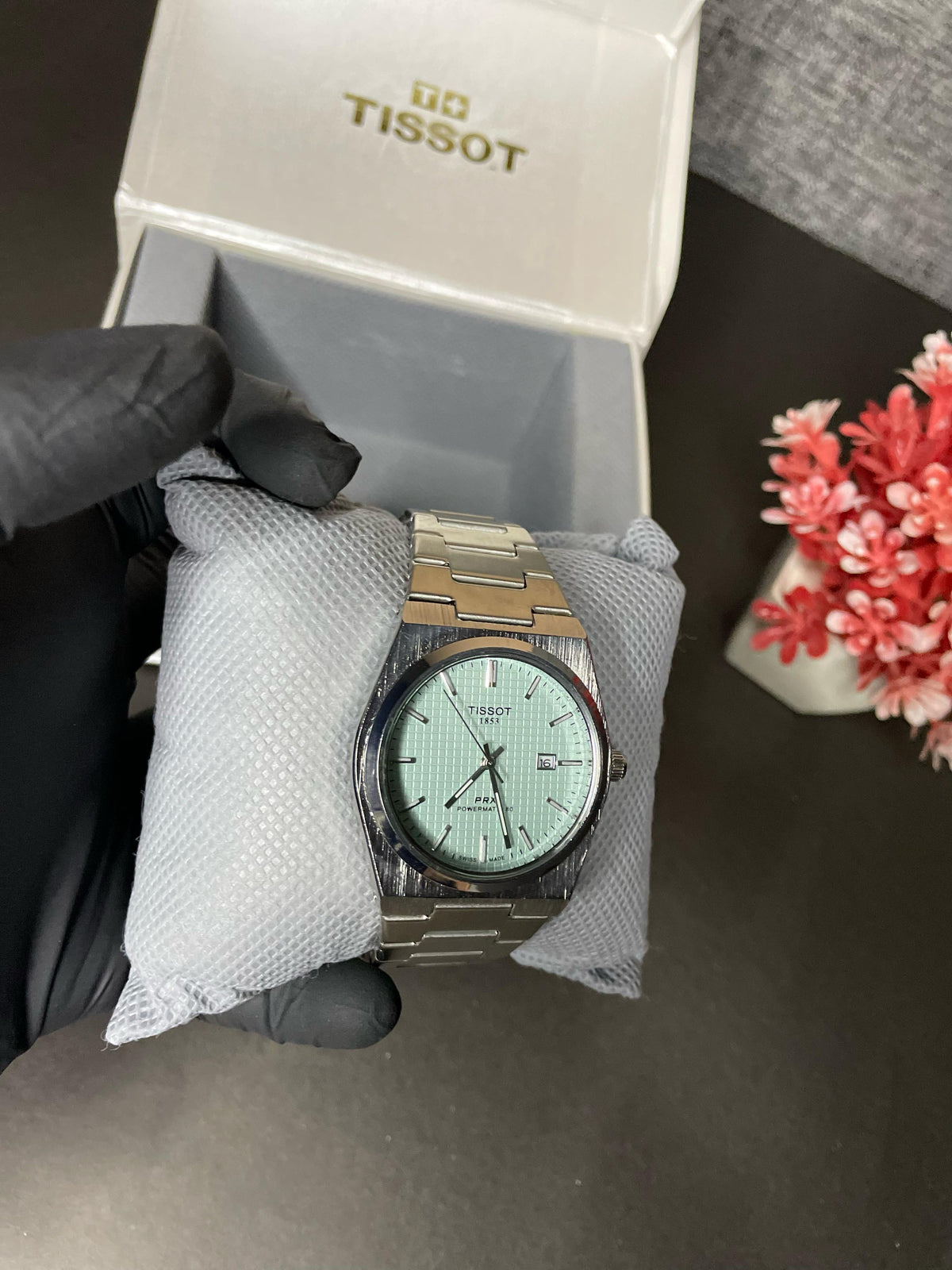 Tissot PRX Luxury Watch – Silver with Tiffany Dial Old