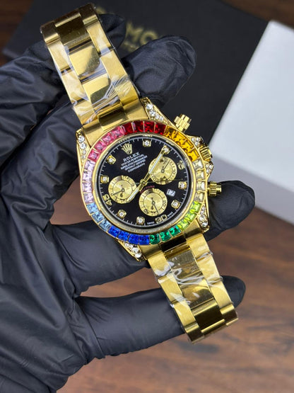 Rlx Daytona - Rainbow - Classic Gold Chain