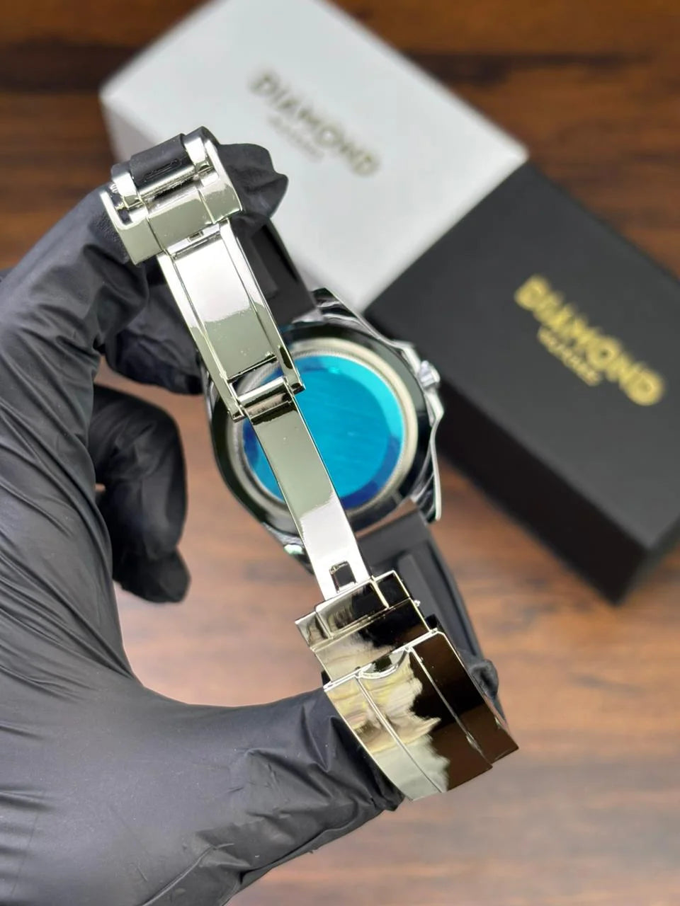 Rlx Submariner Silicon Strap – Black & Silver Dial