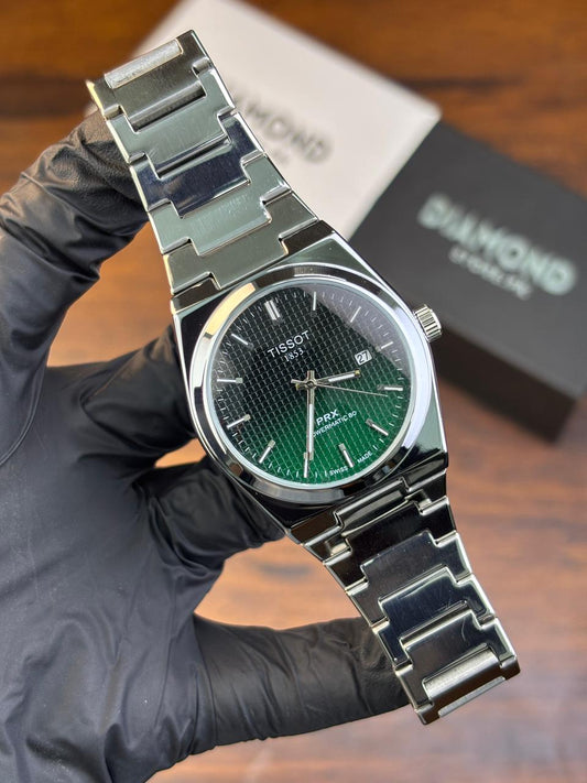 Tissot PRX Semi-Automatic – Silver with Emerald Green Dial