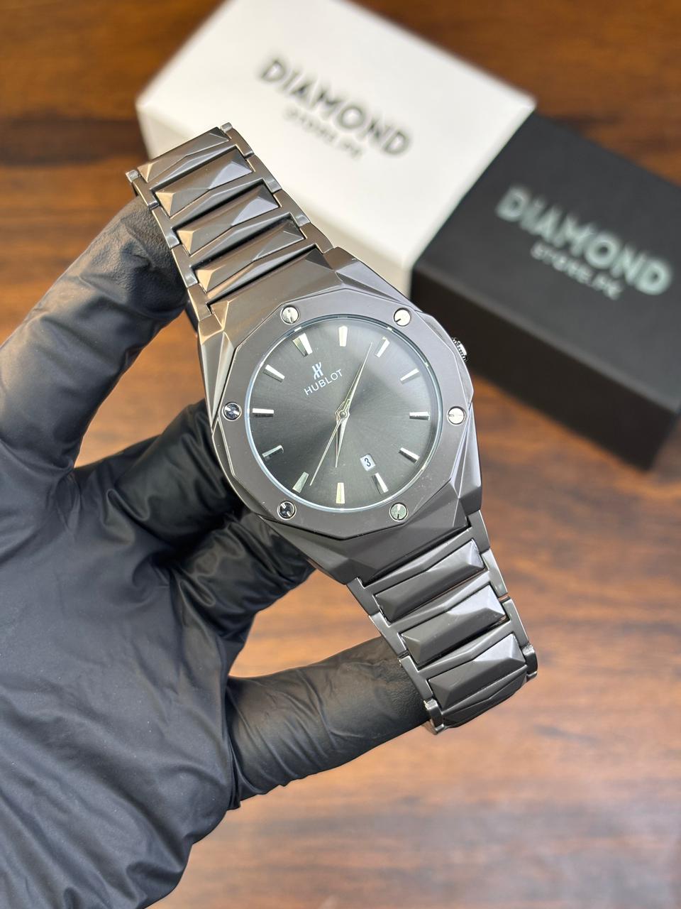 Hublot Watch  Diamond Cut  – Full Black