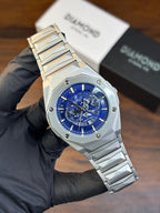 Hublot Watch  Diamond Cut  – Skeleton Blue Dial