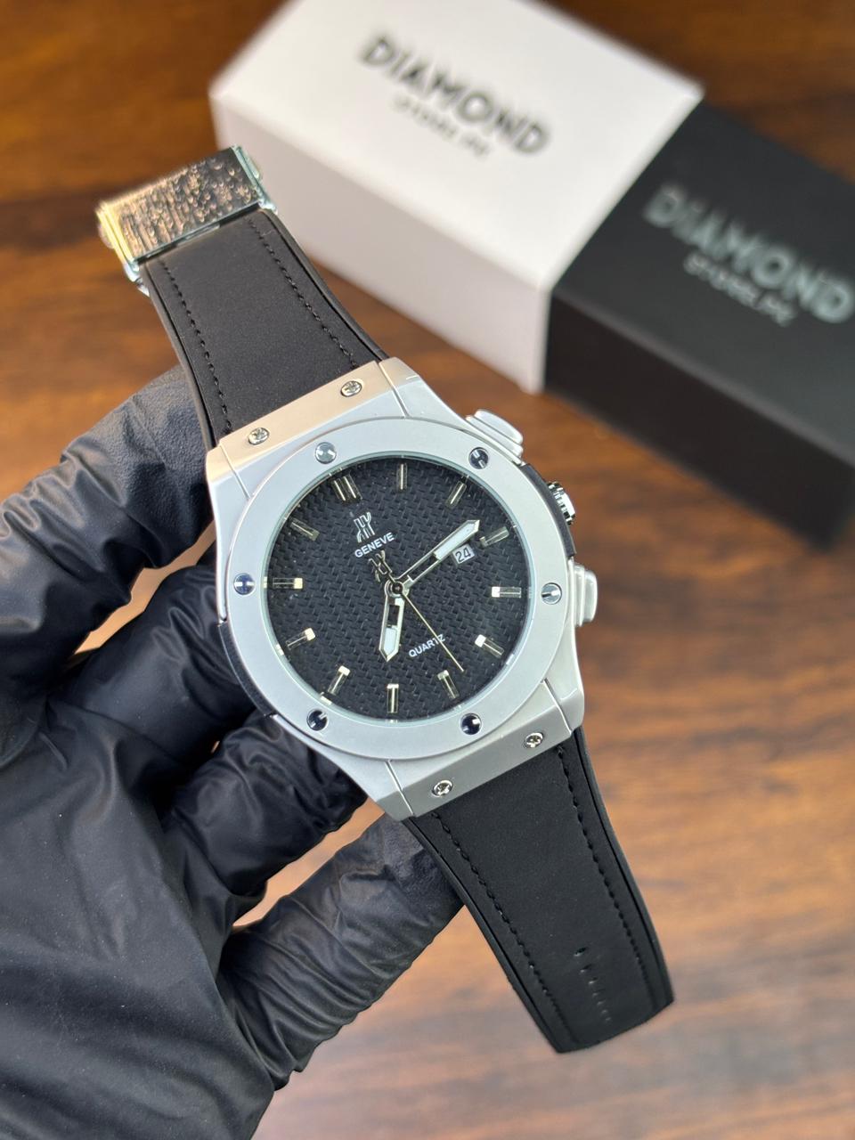 HB Strap Watch – Black with Black Dial
