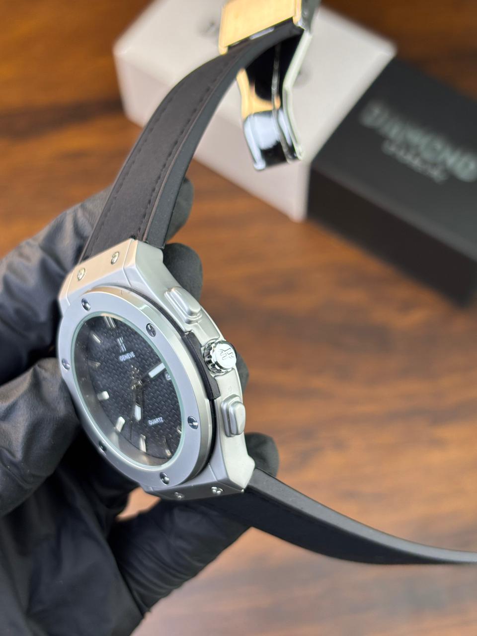HB Strap Watch – Black with Black Dial