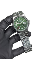 Rolex Watch 2025 Edition - Silver With Green Dial