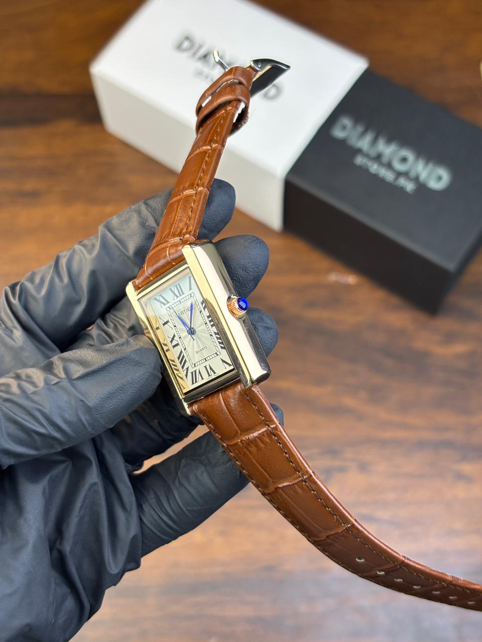 Cartier Tank – Brown with White Dial