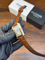 Cartier Tank – Brown with White Dial