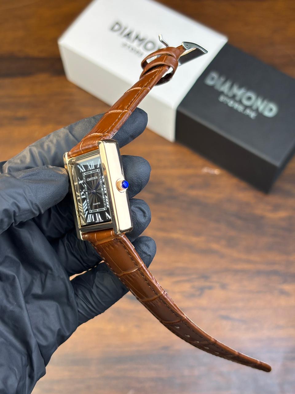 Cartier Tank – Brown with Black Dial