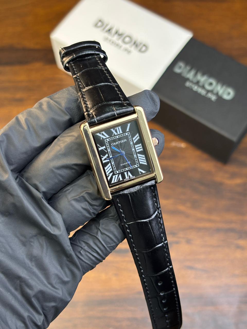 Cartier Tank – Black with Black Dial