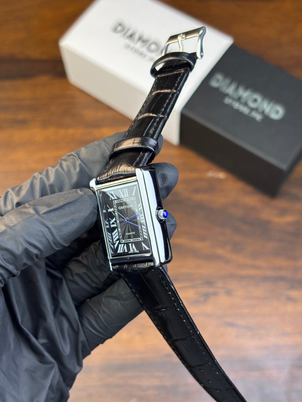 Cartier Tank – Black with Black Dial
