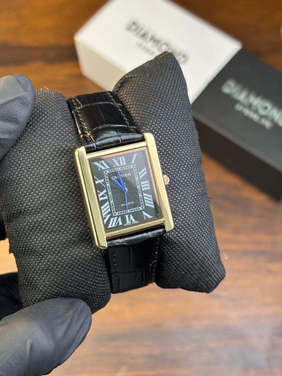 Cartier Tank – Black with Black Dial