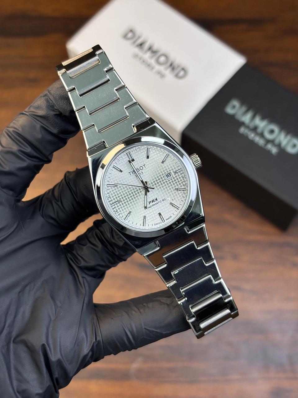 Tissot PRX Luxury Watch – Silver with White Dial
