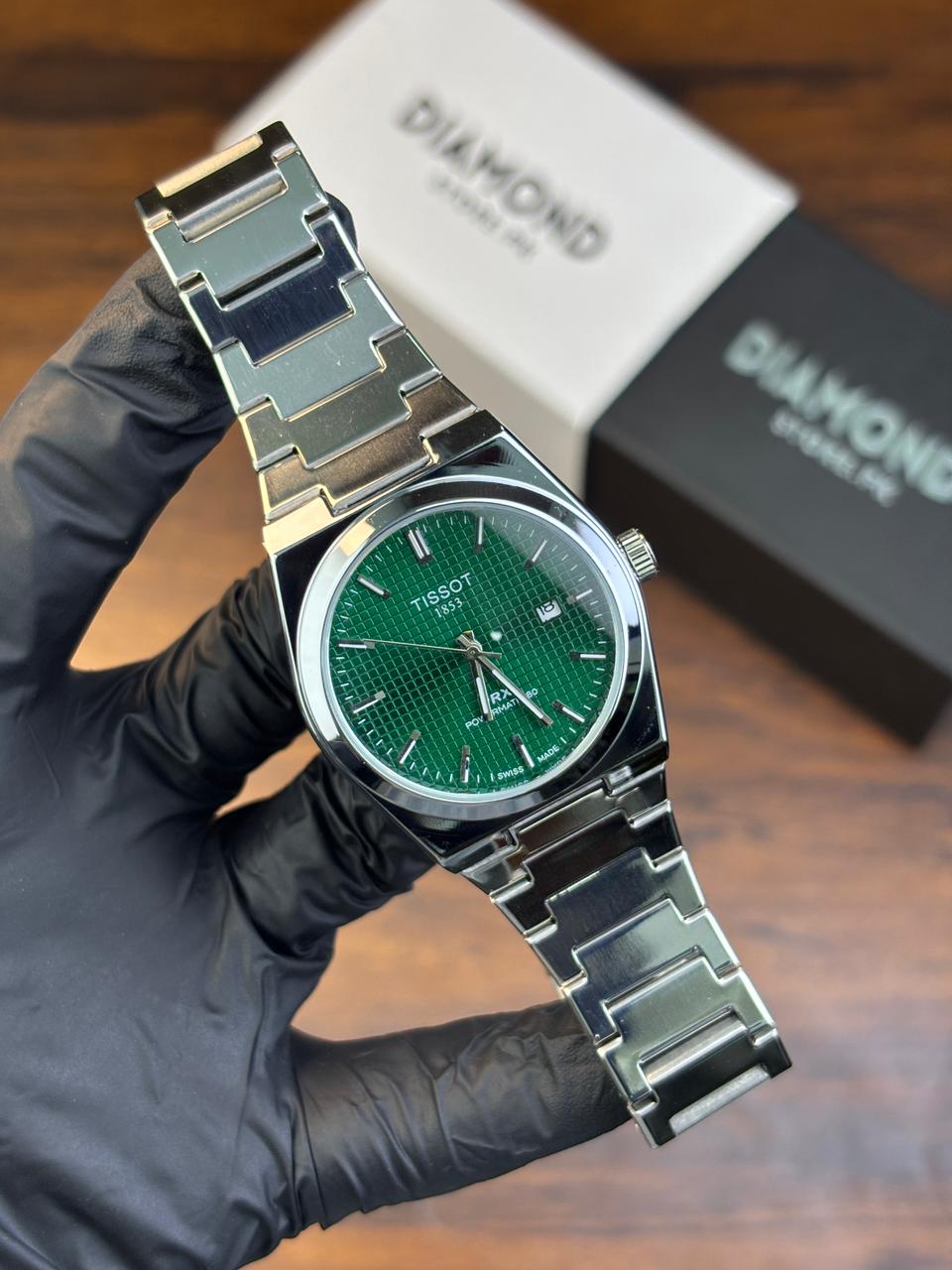 Tissot PRX Luxury Watch – Silver with Green Dial